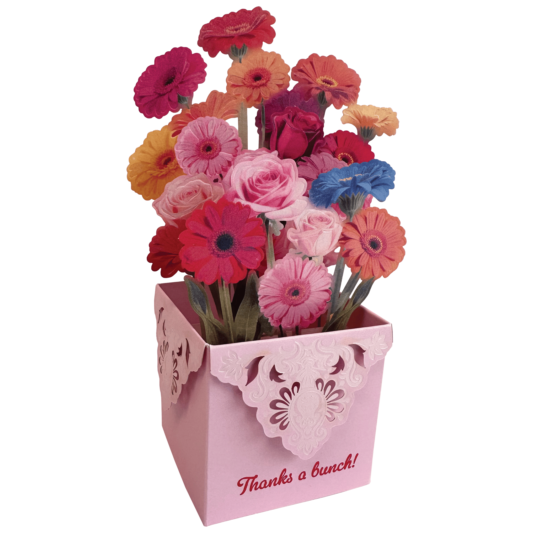 Gerber daisies thank you card by Cardmore featuring a floral pop-up design, perfect for everyday occasions.